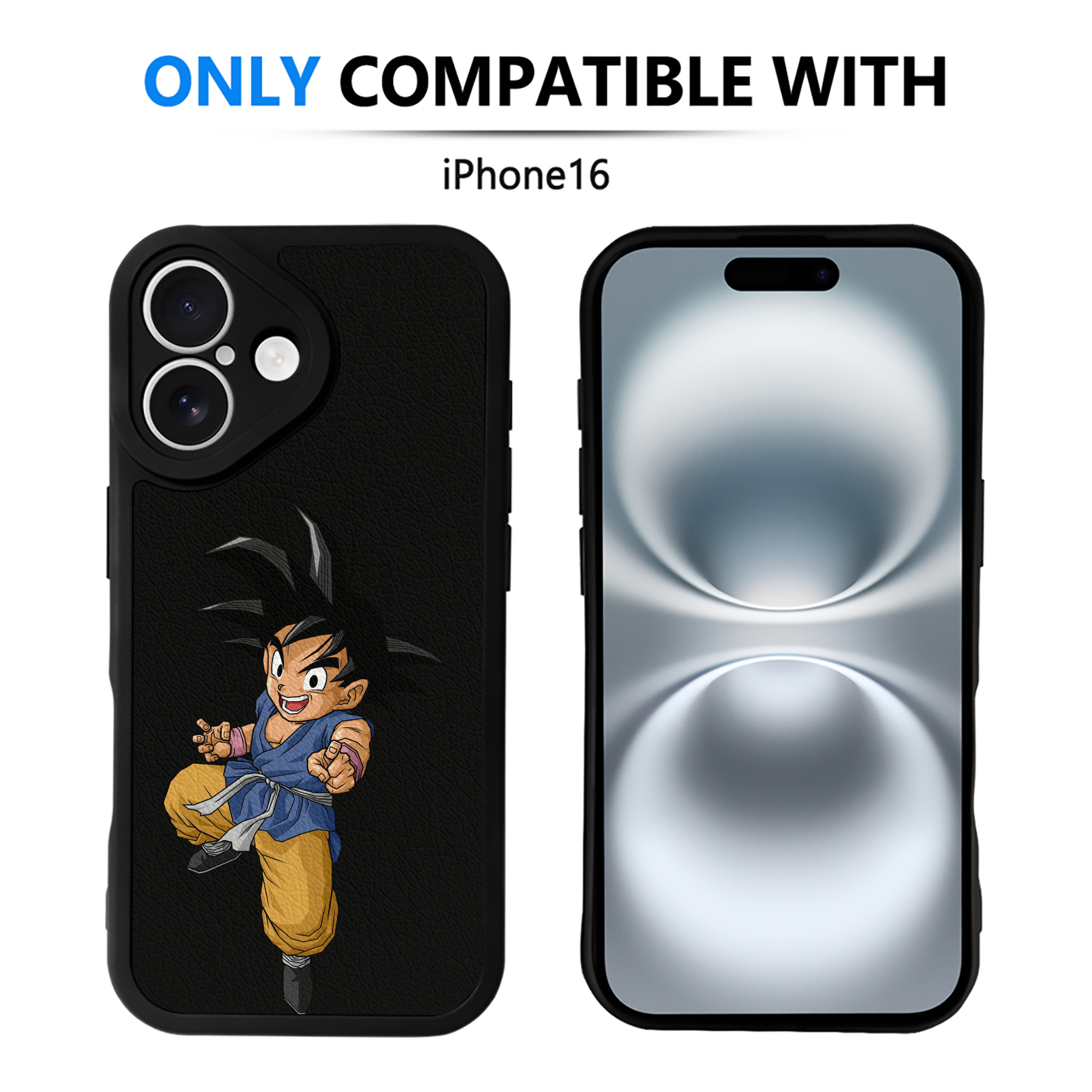 （画像用） ドラゴンボール 孫悟空（そん ごくう）Son Goku カカロット DRAGON BALL Kakarotto 【iPhone 16シリーズ対応】シリコンスマホケース（レザー調） 材質：シリコン